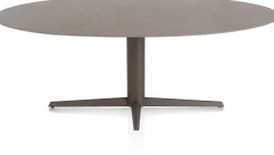Saluti, EETKAMERTAFEL ELLIPS 210 X 105 CM. - CENTRALE POOT - STEELBROWN - Lava