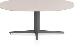 Saluti, EETKAMERTAFEL ELLIPS 180 X 105 CM. - CENTRALE POOT - GRAPHIET - Light sand