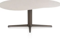 Saluti, EETKAMERTAFEL ORGANISCH 180 X 120 CM. - CENTRALE POOT - STEELBROWN - Light sand