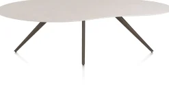Saluti, EETKAMERTAFEL ORGANISCH 240 X 120 CM. - 4-POOTJES - STEELBROWN - Light sand