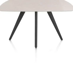 Saluti, EETKAMERTAFEL OVAAL 150 X 105 CM. - 4-POOTJES - ROUGH OFF BLACK - Light sand
