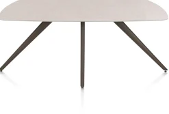 Saluti, EETKAMERTAFEL OVAAL 180 X 105 CM. - 4-POOTJES - STEELBROWN - Light sand