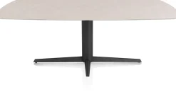 Saluti, EETKAMERTAFEL OVAAL 210 X 105 CM. - CENTRALE POOT - ROUGH OFF BLACK - Light sand