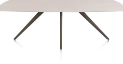 Saluti, EETKAMERTAFEL OVAAL 240 X 110 CM. - 4-POOTJES - STEELBROWN - Light sand