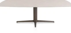 Saluti, EETKAMERTAFEL OVAAL 240 X 110 CM. - CENTRALE POOT - STEELBROWN - Light sand