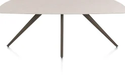 Saluti, EETKAMERTAFEL OVAAL 210 X 105 CM. - 4-POOTJES - STEELBROWN - Light sand