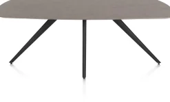 Saluti, EETKAMERTAFEL OVAAL 210 X 105 CM. - 4-POOTJES - ROUGH OFF BLACK - Lava