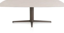 Saluti, EETKAMERTAFEL OVAAL 210 X 105 CM. - CENTRALE POOT - STEELBROWN - Light sand