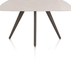 Saluti, EETKAMERTAFEL OVAAL 150 X 105 CM. - 4-POOTJES - STEELBROWN - Light sand