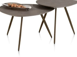 Salutina, salontafel 68 x 68 cm - 3 pootjes - steelbrown