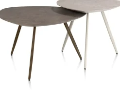 Salutina, salontafel 68 x 68 cm - 3 pootjes - steelbrown