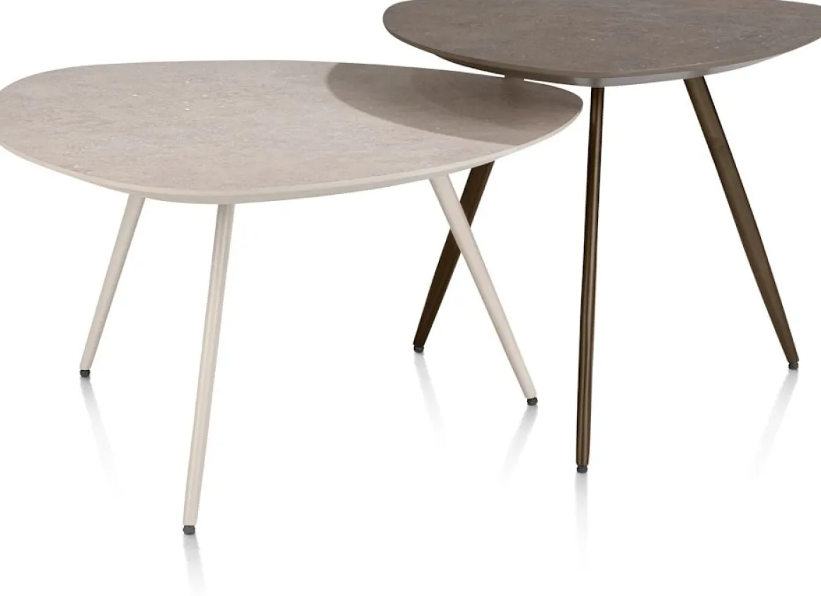 Salutina, salontafel 53 x 53 cm - 3 pootjes - steelbrown