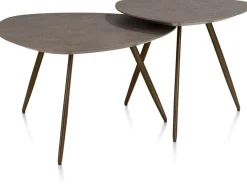 Salutina, salontafel 53 x 53 cm - 3 pootjes - steelbrown