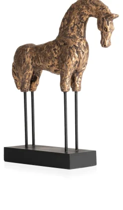 Stallion beeld (H35cm) in de kleur Goud - COCOmaison