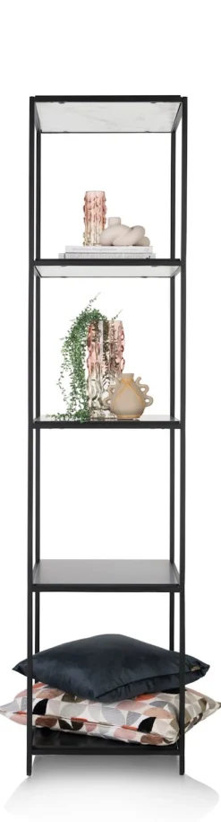 Stand up rek 45x50x193cm in de kleur Zwart - COCOmaison