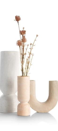 Suze vaas H16cm in de kleur Beige - COCOmaison