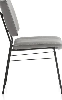 TATUM eetkamerstoel - zwarte poten - stof Pala - lichtgrijs