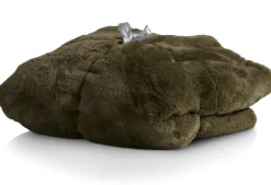 Timeless Evie plaid 130x160cm in de kleur Olijf - COCOmaison