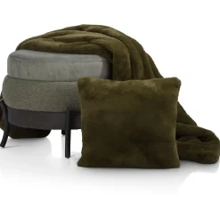 Timeless Evie plaid 130x160cm in de kleur Olijf - COCOmaison