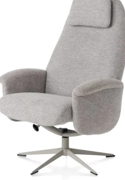 Tonale relax-fauteuil incl. poef in de kleur Kiezel - XOOON