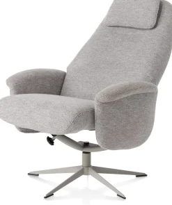 Tonale relax-fauteuil incl. poef in de kleur Kiezel - XOOON