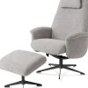 Tonale, relax-fauteuil incl. poef - graphiet frame
