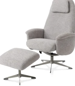 Tonale, relax-fauteuil incl. poef - silk grey frame