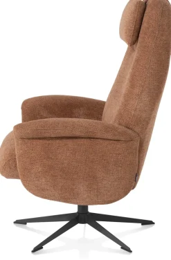 Tonale relax-fauteuil incl. poef in de kleur Koper - XOOON