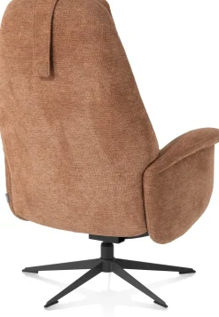 Tonale relax-fauteuil incl. poef in de kleur Koper - XOOON