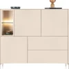 Trentino, Dressette 153 cm. - 3-deuren + 2-laden + 2-niches - Creme