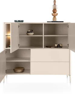 Trentino, Dressette 153 cm. - 3-deuren + 2-laden + 2-niches - Creme