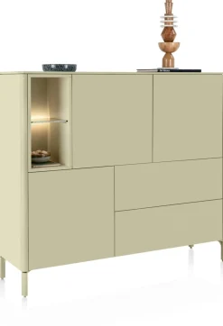 Trentino, Dressette 153 cm. - 3-deuren + 2-laden + 2-niches - Olijf