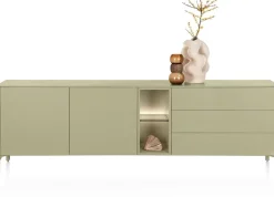 Trentino, Dressoir 240 cm. - 2-deuren + 3-laden + 2-niches - Olijf