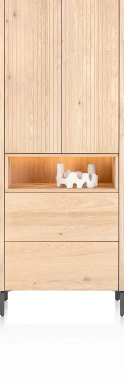 Trenton, Bergkast 75 cm. - 2-deuren + 2-laden - natural