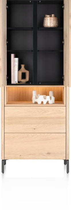 Trenton, Bergkast 75 cm. - 2-deuren + 2-laden - natural