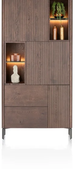 Trenton, bergkast 95 cm - 3-deuren + 2-laden + 4-niches - Clay