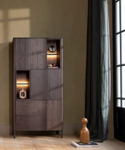 Trenton, bergkast 95 cm - 3-deuren + 2-laden + 4-niches - Clay