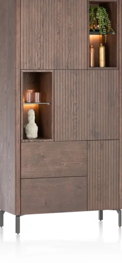 Trenton, bergkast 95 cm - 3-deuren + 2-laden + 4-niches - Clay