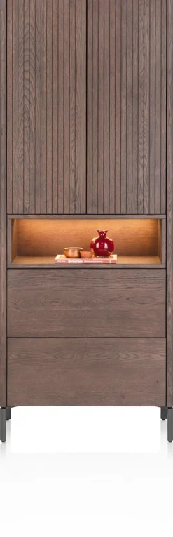 Trenton, Bergkast 75 cm. - 2-deuren + 2-laden - Clay