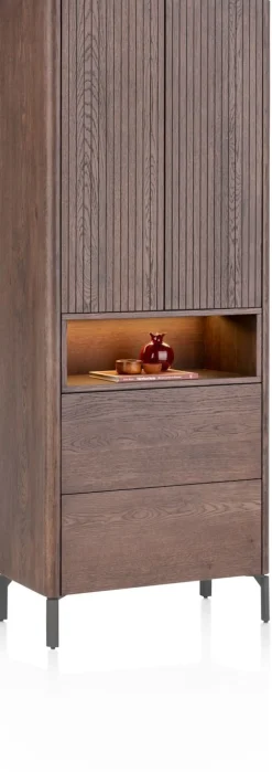 Trenton, Bergkast 75 cm. - 2-deuren + 2-laden - Clay