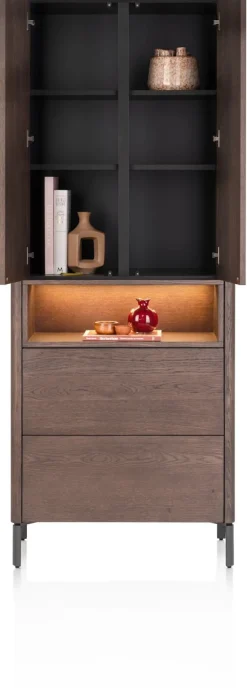 Trenton, Bergkast 75 cm. - 2-deuren + 2-laden - Clay