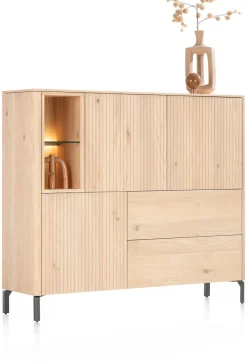 Trenton, dressette 153 cm - 3-deuren + 2-laden + 2-niches - natural