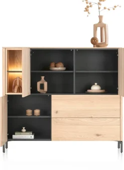 Trenton, dressette 153 cm - 3-deuren + 2-laden + 2-niches - natural