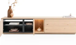 Trenton, lowboard 210 cm - 2-deuren + 2-laden + 1-niche - natural