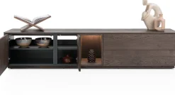 Trenton, lowboard 210 cm - 2-deuren + 2-laden + 1-niche - Clay