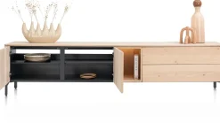 Trenton, lowboard 240 cm - 2-deuren + 2-laden + 1-niche - natural
