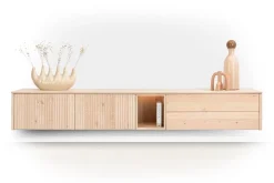 Trenton, Lowboard 270 cm. - 2-deuren + 2-laden + 1-niche - natural