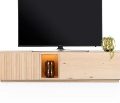 Trenton, lowboard 180 cm - 1-deur + 2-laden + 1-niche - natural