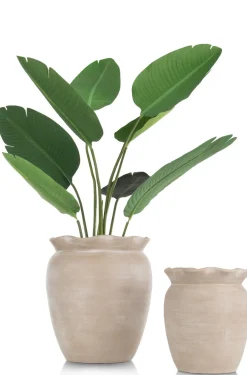 Wave pot H40cm in de kleur Beige - COCOmaison