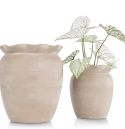 Wave pot H40cm in de kleur Beige - COCOmaison